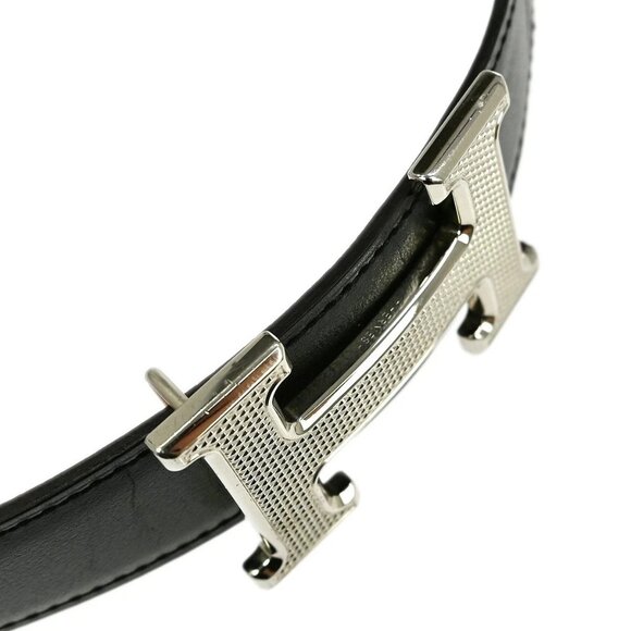 Hermes Black Box Calf Constance Reversible Belt Small Good - Picture 6 of 9
